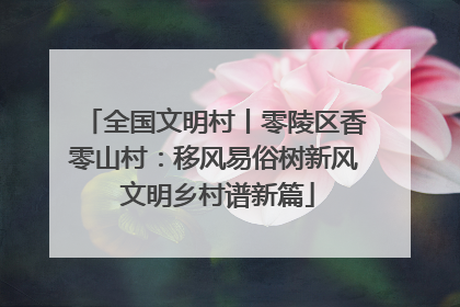 全国文明村丨零陵区香零山村：移风易俗树新风 文明乡村谱新篇