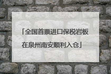 全国首票进口保税岩板在泉州南安顺利入仓