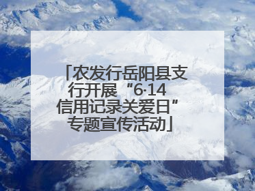 农发行岳阳县支行开展“6·14信用记录关爱日” 专题宣传活动