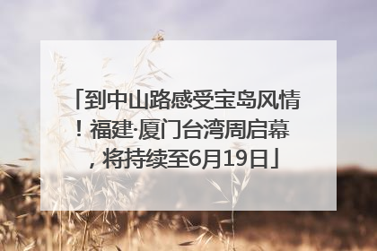 到中山路感受宝岛风情！福建·厦门台湾周启幕，将持续至6月19日