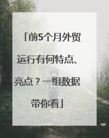 前5个月外贸运行有何特点、亮点？一组数据带你看