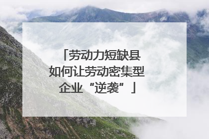 劳动力短缺县 如何让劳动密集型企业“逆袭”