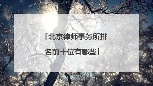 北京律师事务所排名前十位有哪些