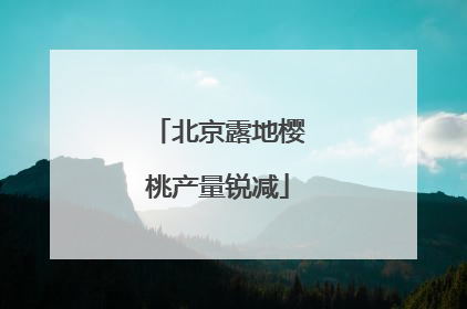 北京露地樱桃产量锐减