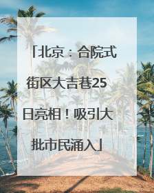 北京：合院式街区大吉巷25日亮相！吸引大批市民涌入