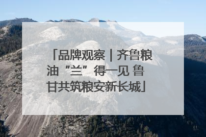 品牌观察｜齐鲁粮油“兰”得一见 鲁甘共筑粮安新长城