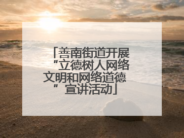善南街道开展“立德树人网络文明和网络道德”宣讲活动