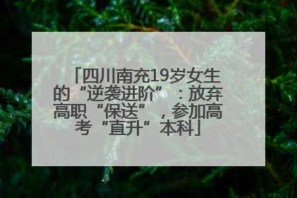 四川南充19岁女生的“逆袭进阶”：放弃高职“保送”，参加高考“直升”本科