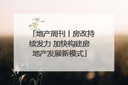 地产周刊丨房改持续发力 加快构建房地产发展新模式
