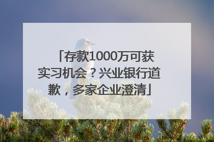 存款1000万可获实习机会?兴业银行道歉,多家企业澄清