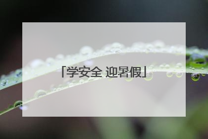 学安全 迎暑假