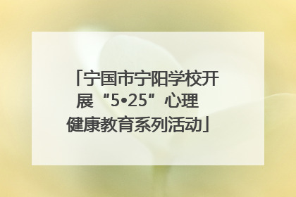 宁国市宁阳学校开展“5•25”心理健康教育系列活动