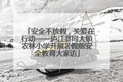 安全不放假，关爱在行动——庐江县同大镇农林小学开展暑假前安全教育大家访