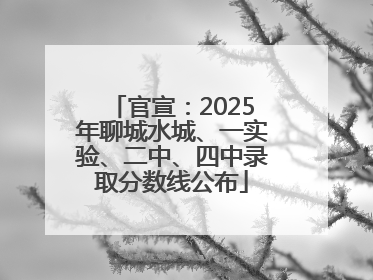 官宣：2025年聊城水城、一实验、二中、四中录取分数线公布
