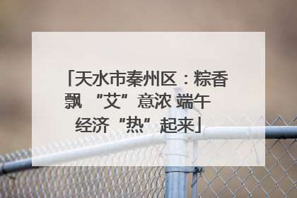 天水市秦州区：粽香飘 “艾”意浓 端午经济“热”起来