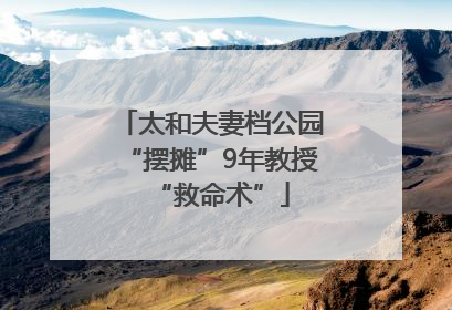 太和夫妻档公园“摆摊”9年教授“救命术”