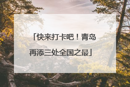 快来打卡吧！青岛再添三处全国之最