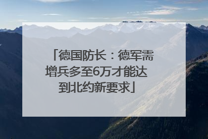 德国防长：德军需增兵多至6万才能达到北约新要求