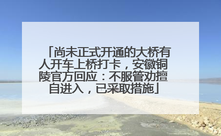 尚未正式开通的大桥有人开车上桥打卡，安徽铜陵官方回应：不服管劝擅自进入，已采取措施