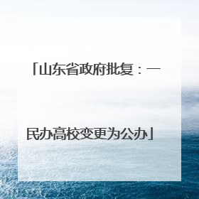 山东省政府批复：一民办高校变更为公办