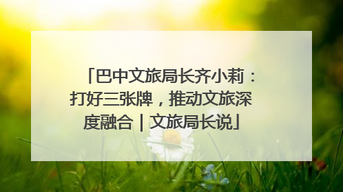 巴中文旅局长齐小莉：打好三张牌，推动文旅深度融合｜文旅局长说