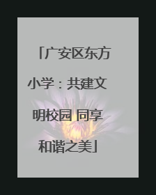 广安区东方小学：共建文明校园 同享和谐之美