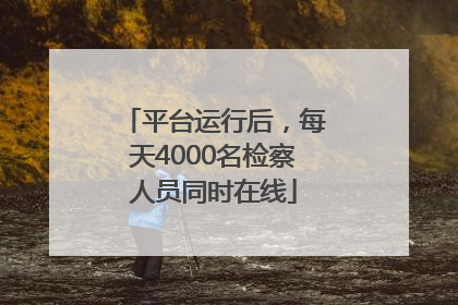 平台运行后，每天4000名检察人员同时在线
