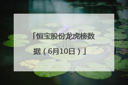 恒宝股份龙虎榜数据（6月10日）