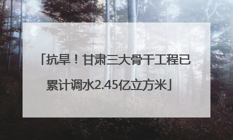 抗旱！甘肃三大骨干工程已累计调水2.45亿立方米