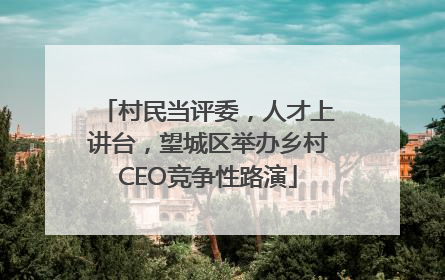 村民当评委，人才上讲台，望城区举办乡村CEO竞争性路演