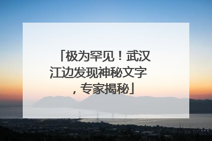 极为罕见！武汉江边发现神秘文字，专家揭秘