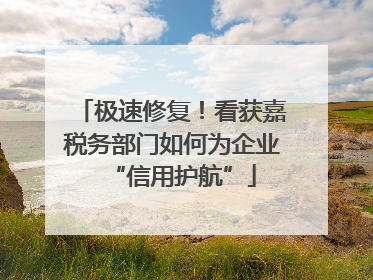极速修复！看获嘉税务部门如何为企业“信用护航”