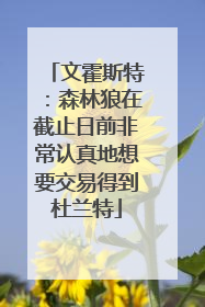 文霍斯特：森林狼在截止日前非常认真地想要交易得到杜兰特