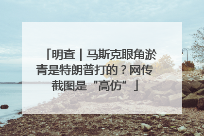 明查｜马斯克眼角淤青是特朗普打的？网传截图是“高仿”