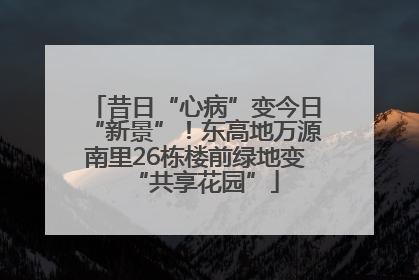 昔日“心病”变今日“新景”！东高地万源南里26栋楼前绿地变“共享花园”