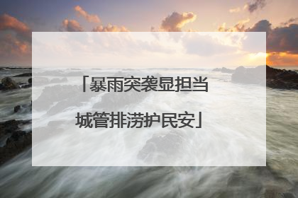 暴雨突袭显担当 城管排涝护民安