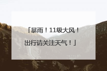 暴雨！11级大风！出行请关注天气！