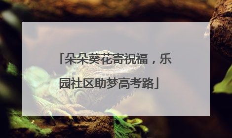 朵朵葵花寄祝福，乐园社区助梦高考路