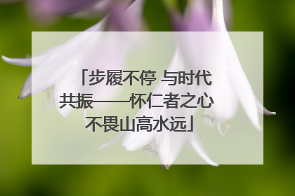 步履不停 与时代共振——怀仁者之心 不畏山高水远