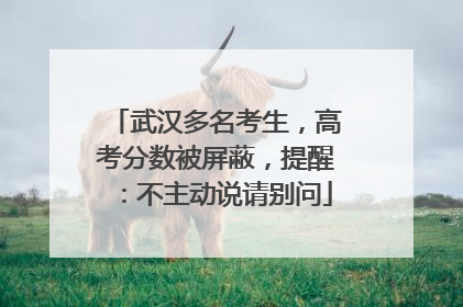 武汉多名考生，高考分数被屏蔽，提醒：不主动说请别问