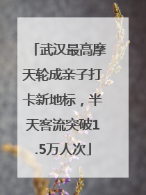 武汉最高摩天轮成亲子打卡新地标，半天客流突破1.5万人次