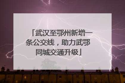武汉至鄂州新增一条公交线，助力武鄂同城交通升级