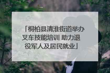 桐柏县清淮街道举办叉车技能培训 助力退役军人及居民就业