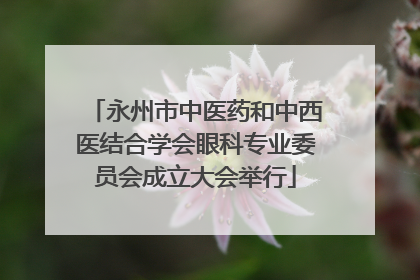 永州市中医药和中西医结合学会眼科专业委员会成立大会举行