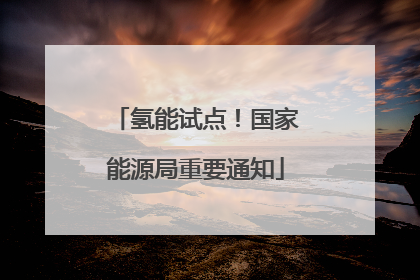 氢能试点！国家能源局重要通知