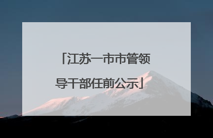 江苏一市市管领导干部任前公示