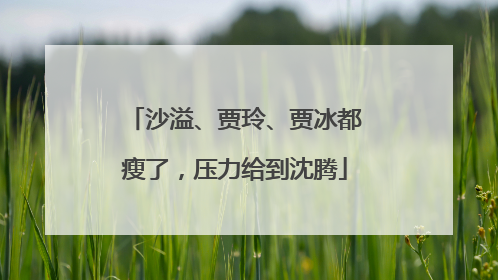 沙溢、贾玲、贾冰都瘦了，压力给到沈腾