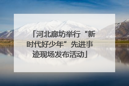 河北廊坊举行“新时代好少年”先进事迹现场发布活动