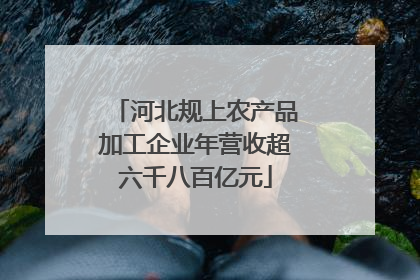 河北规上农产品加工企业年营收超六千八百亿元