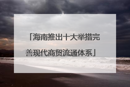 海南推出十大举措完善现代商贸流通体系